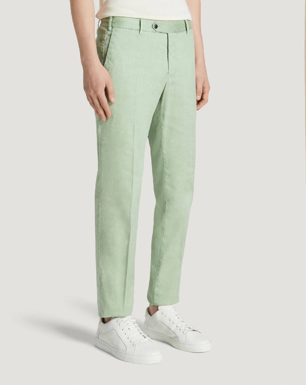 Pt Torino Pantaloni Slim In Lino Stretch Délavé