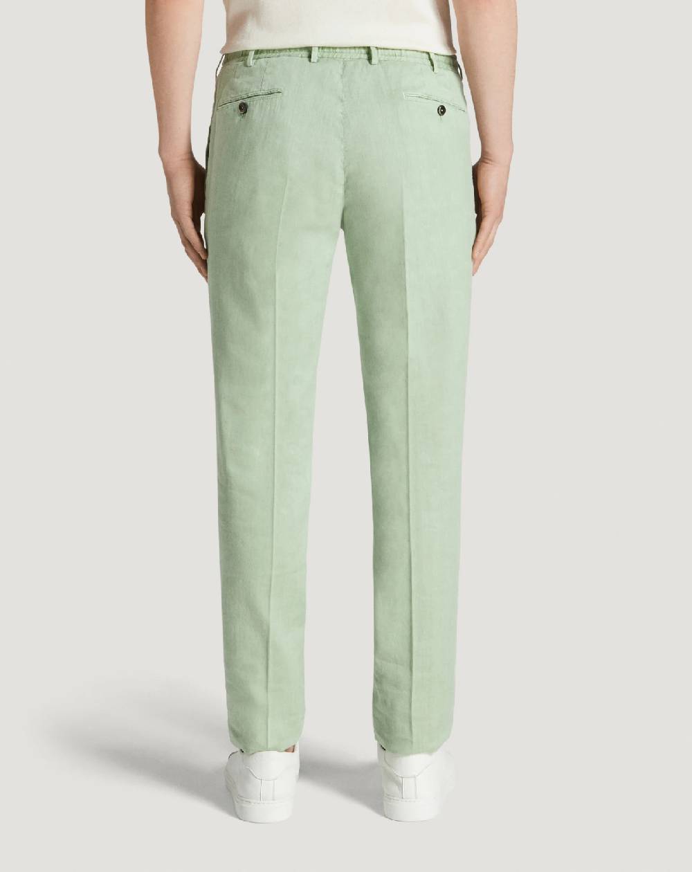 Pt Torino Pantaloni Slim In Lino Stretch Délavé