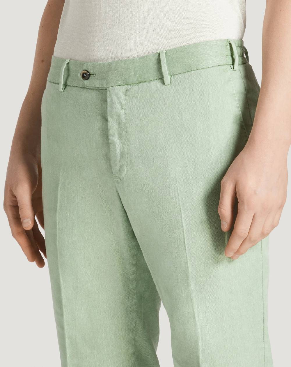 Pt Torino Pantaloni Slim In Lino Stretch Délavé