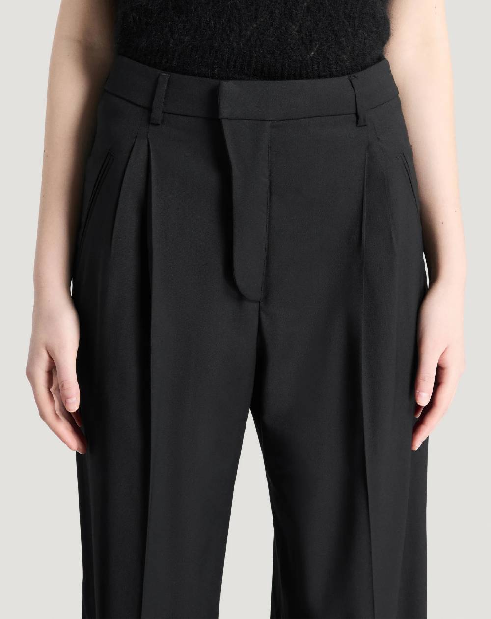 Pt Torino Pantaloni Vivian In Twill Di Lana Fluida