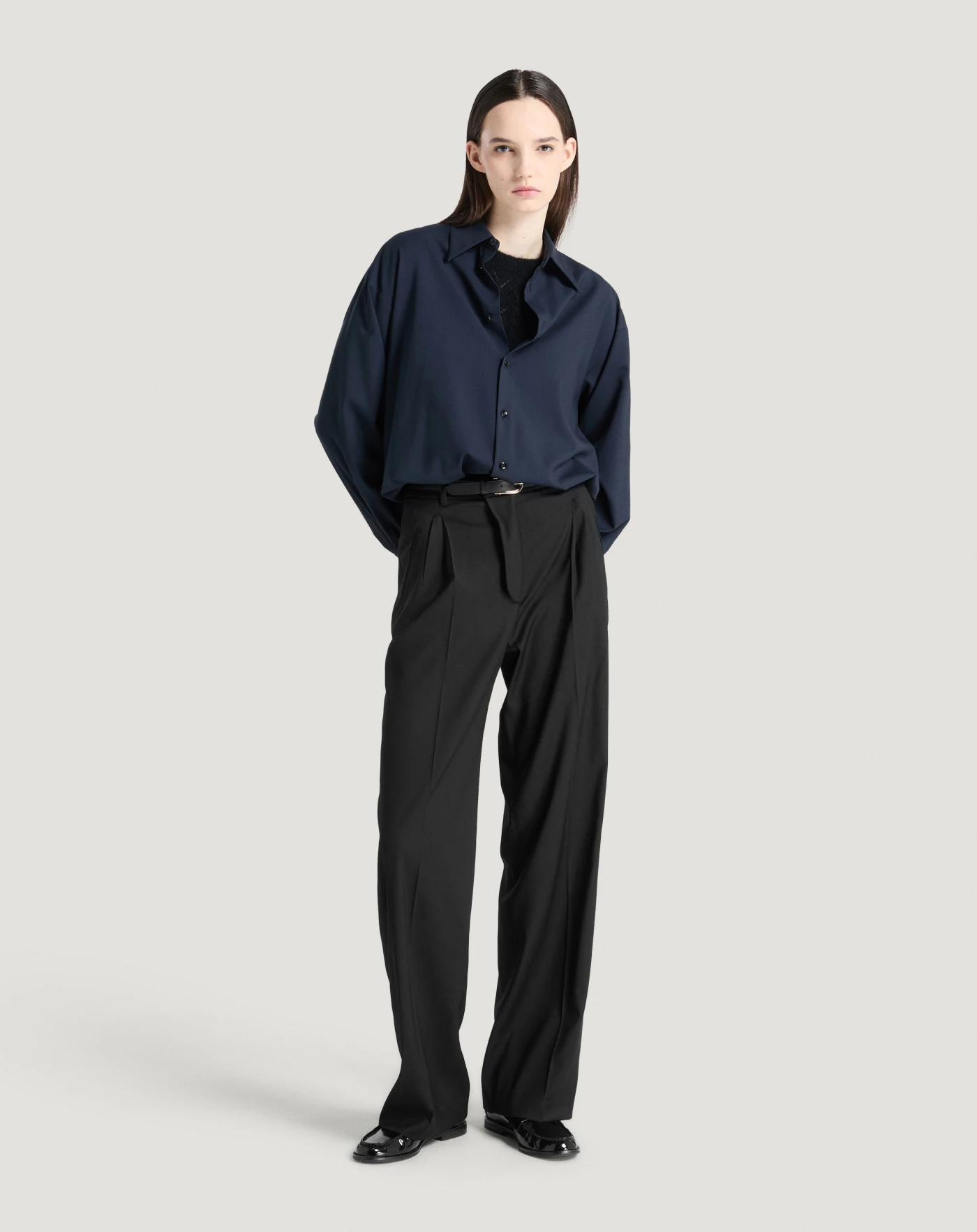 Pt Torino Pantaloni Vivian In Twill Di Lana Fluida