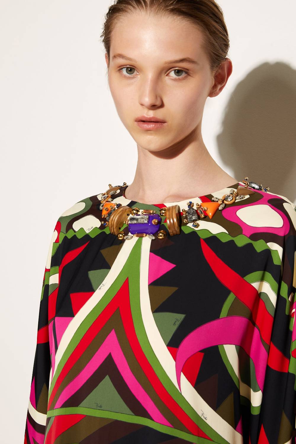 Pucci Abito Kaftano Con Stampa Vivara E Decorazione