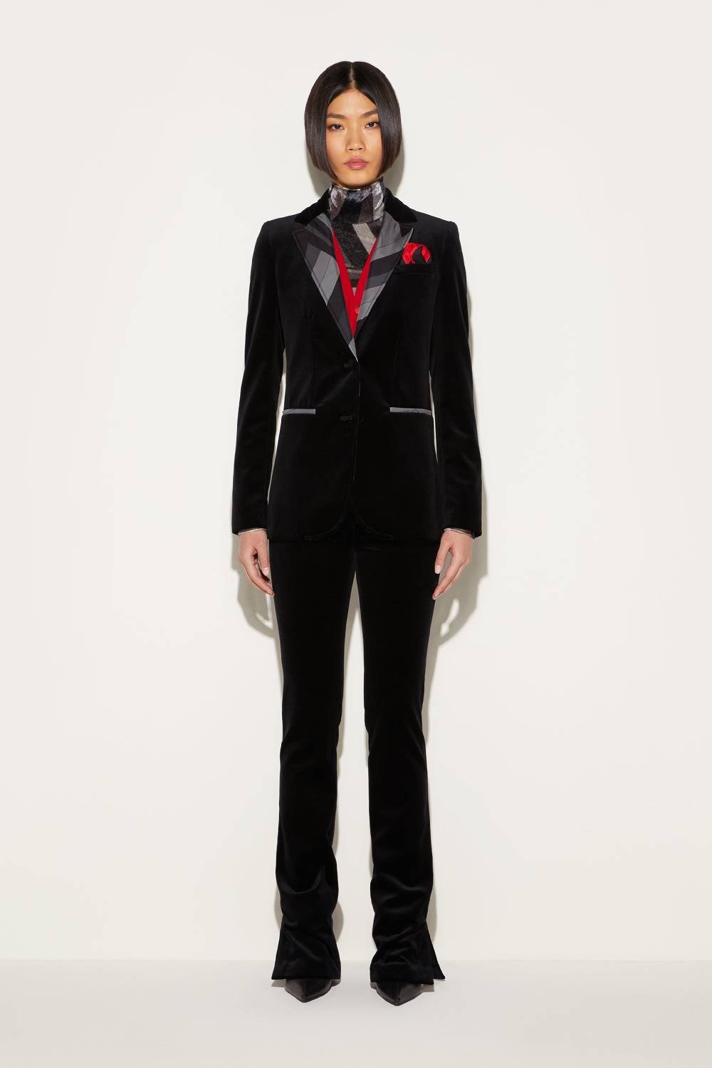 Pucci Blazer Monopetto In Velluto Con Finiture Iride