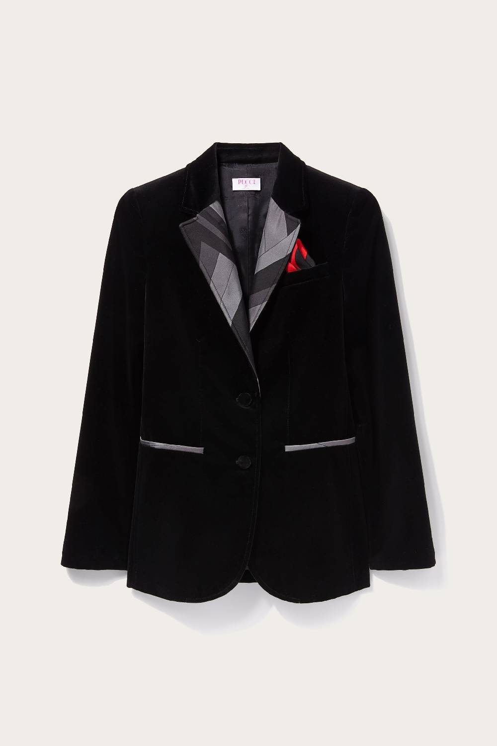 Pucci Blazer monopetto in velluto con finiture Iride