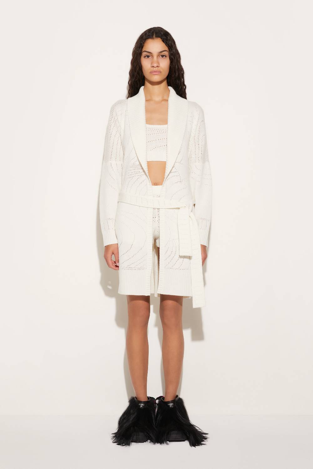 Pucci Cardigan In Cashmere Con Lavorazione Pointelle