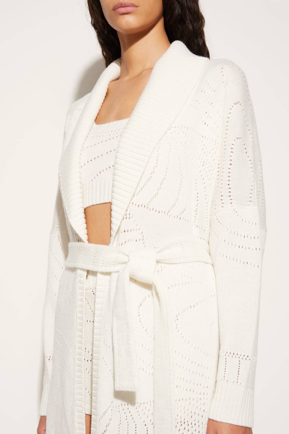 Pucci Cardigan In Cashmere Con Lavorazione Pointelle