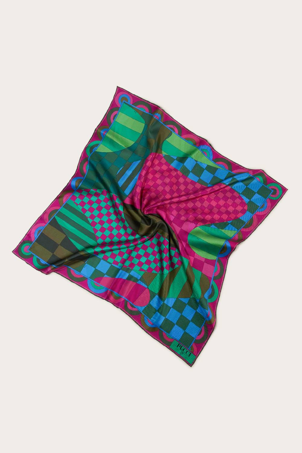 Pucci Carré grande in seta con stampe Giardino e Marmo