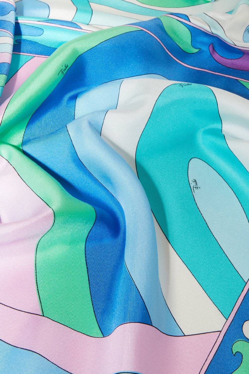 Pucci Carré Grande In Seta Con Stampe Iride E Marmo