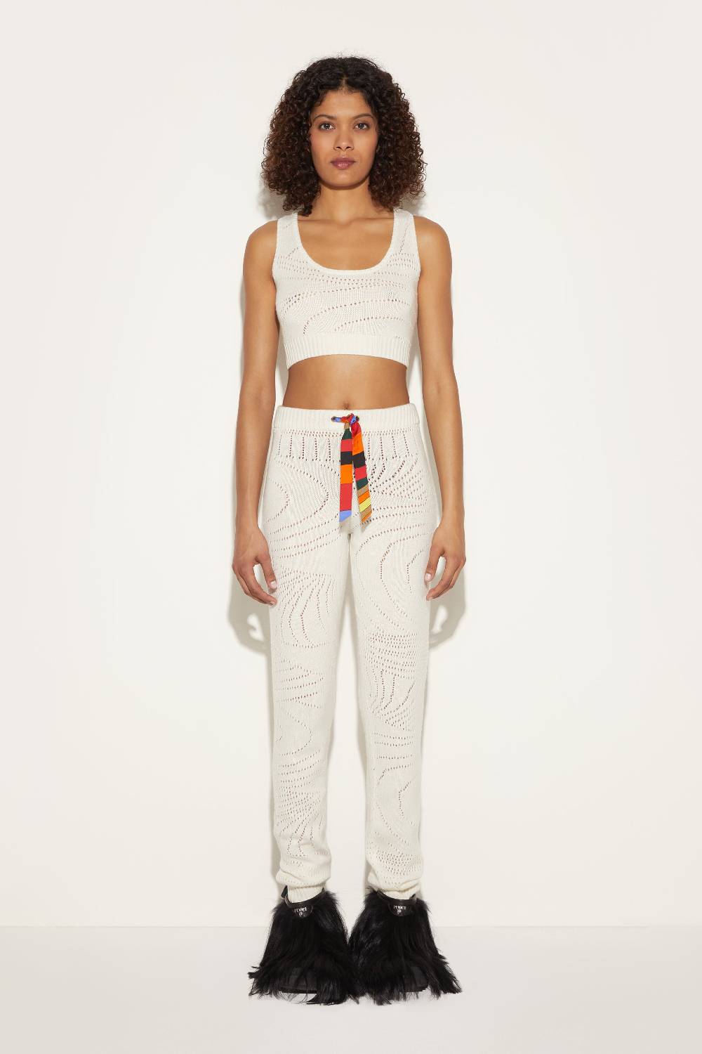 Pucci Pantaloni In Cashmere Con Lavorazione Pointelle