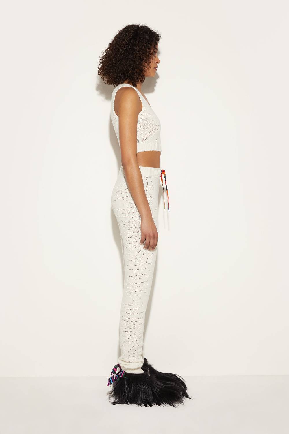 Pucci Pantaloni In Cashmere Con Lavorazione Pointelle