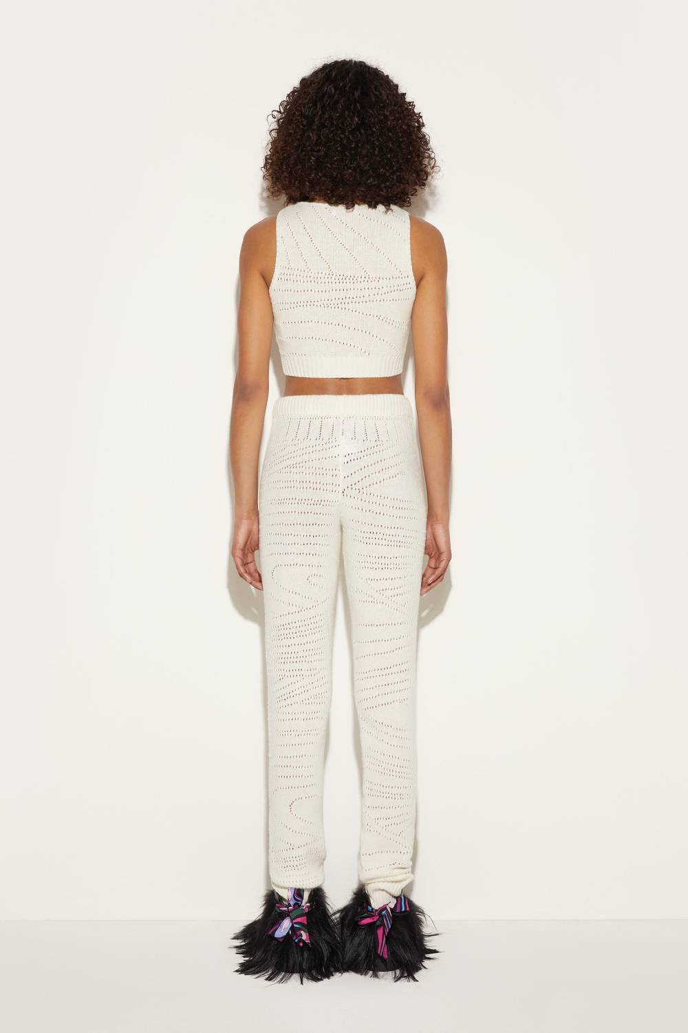 Pucci Pantaloni In Cashmere Con Lavorazione Pointelle