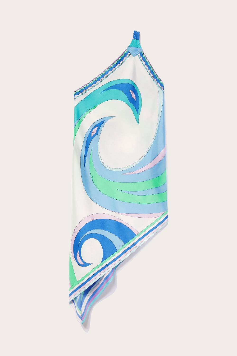 Pucci Abito asimmetrico in seta con stampa Cigni