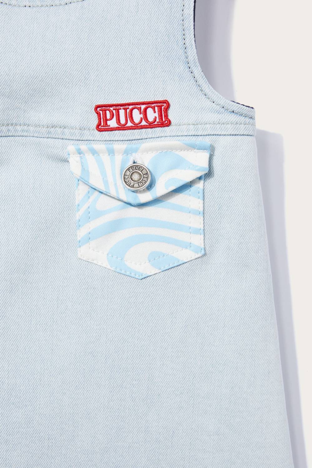 Pucci Abito In Denim Con Inserti Marmo