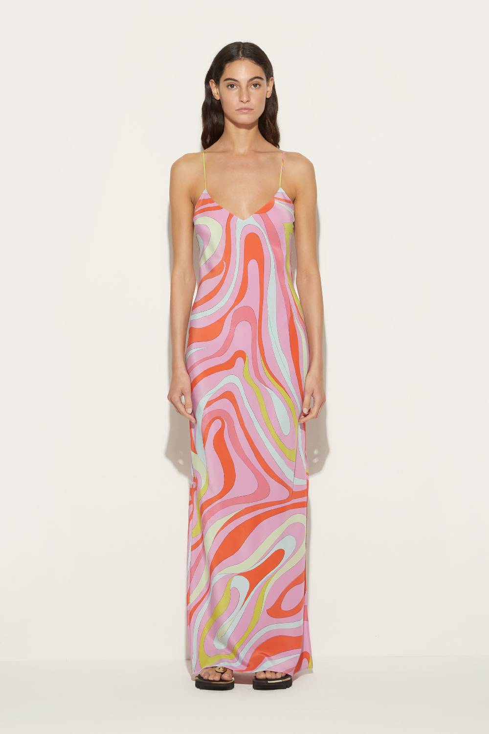 Pucci Abito In Seta Con Stampa Marmo