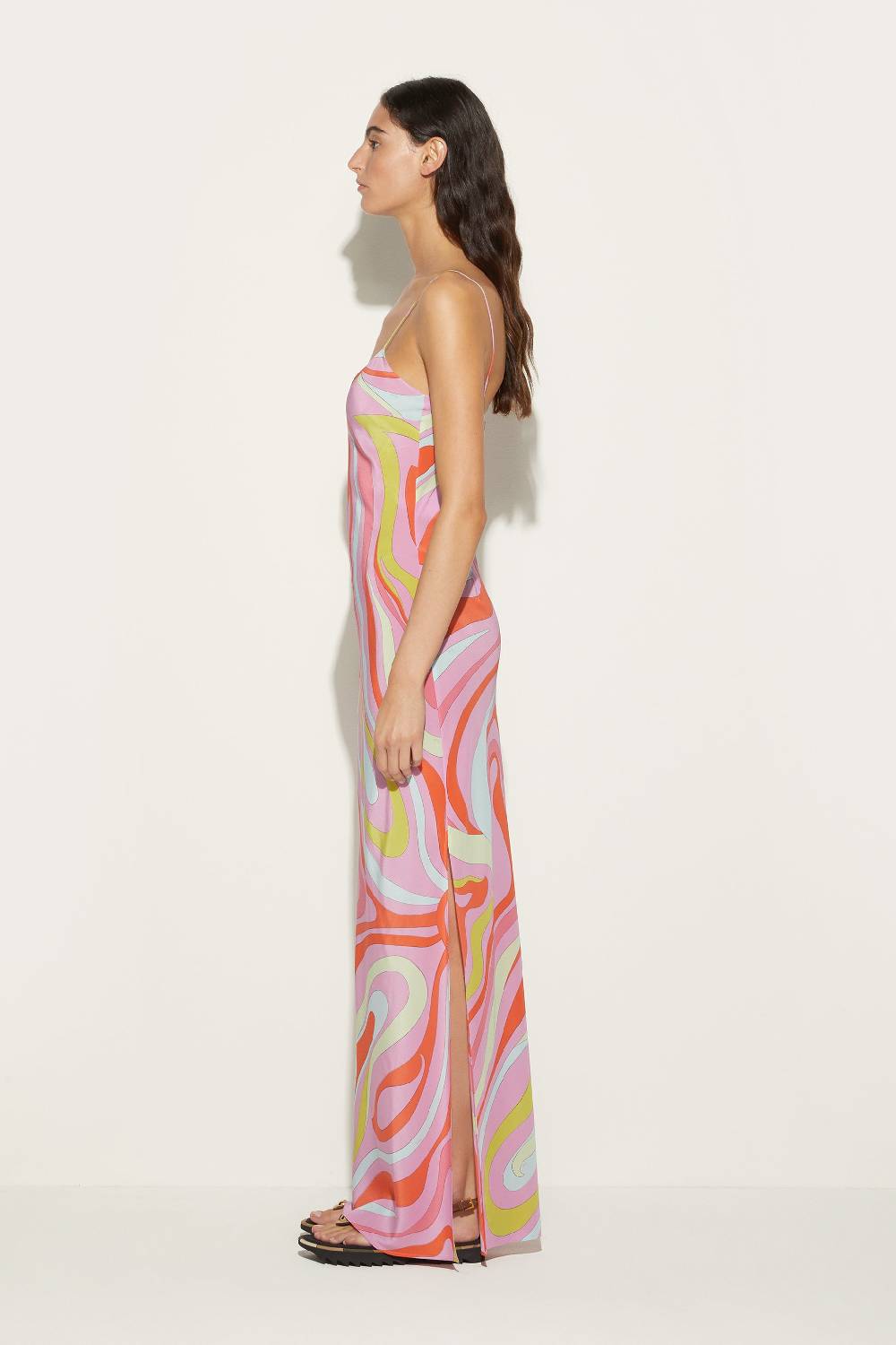 Pucci Abito In Seta Con Stampa Marmo