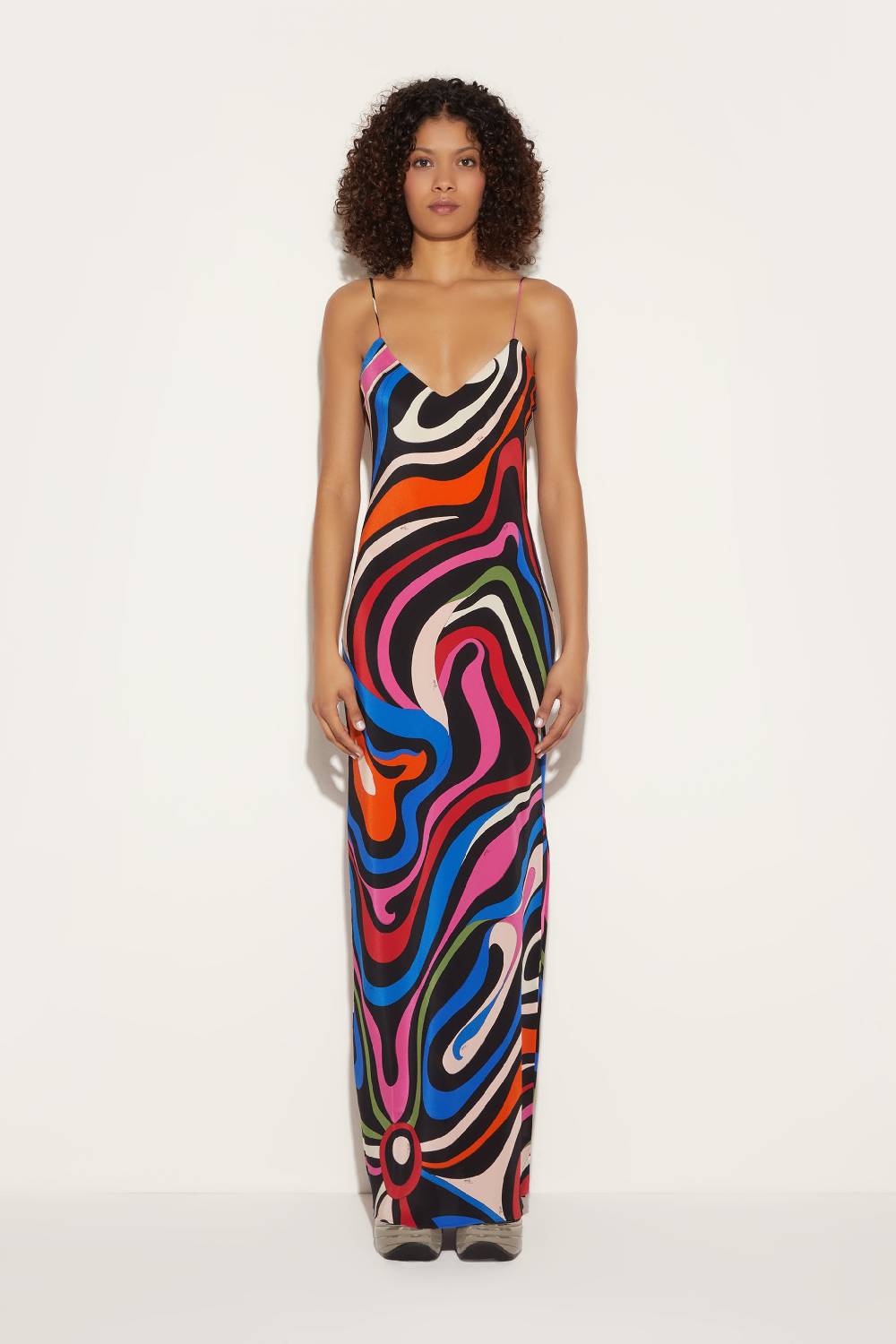 Pucci Abito In Seta Con Stampa Marmo