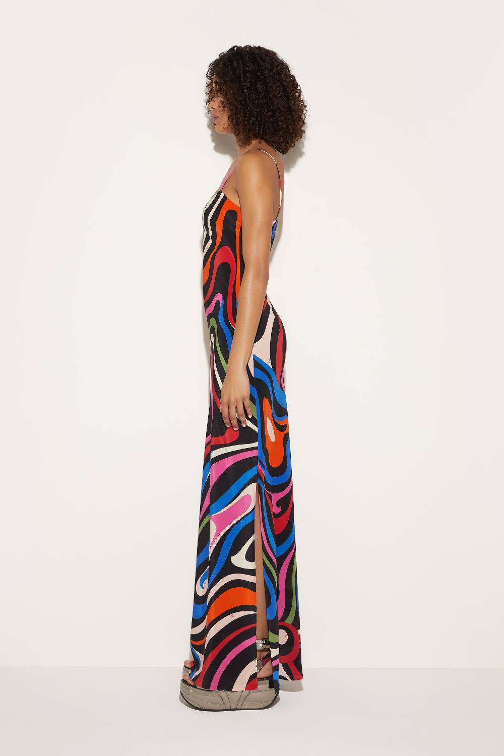 Pucci Abito In Seta Con Stampa Marmo