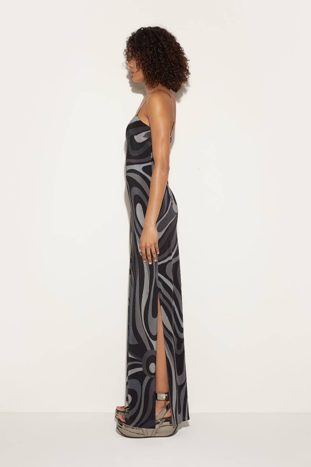 Pucci Abito In Seta Con Stampa Marmo