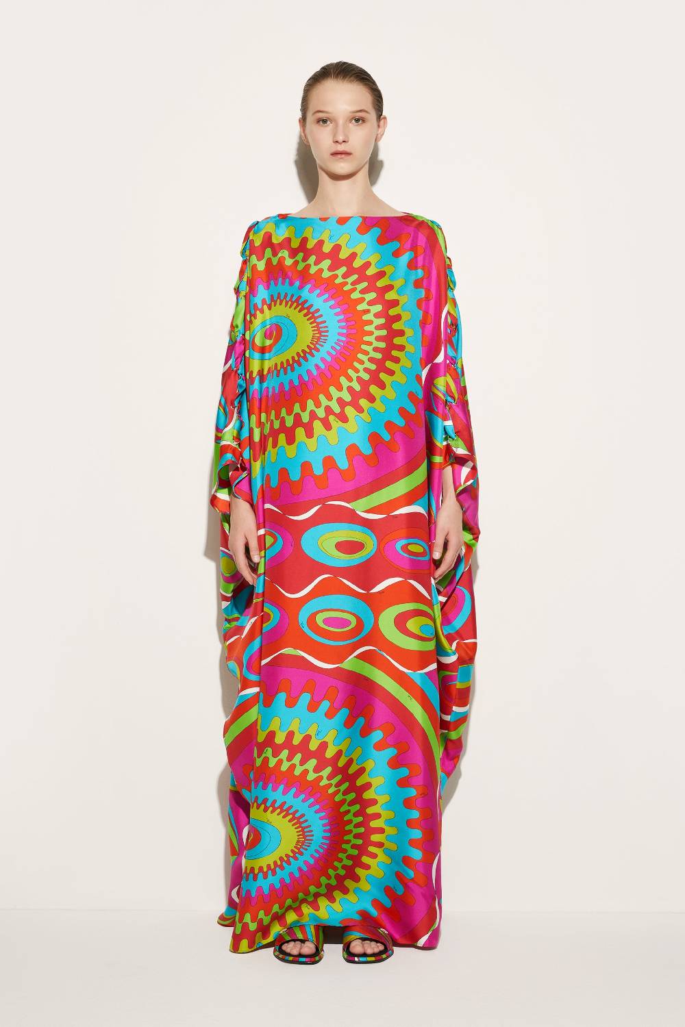 Pucci Abito Kaftano In Seta Con Stampa Bersaglio