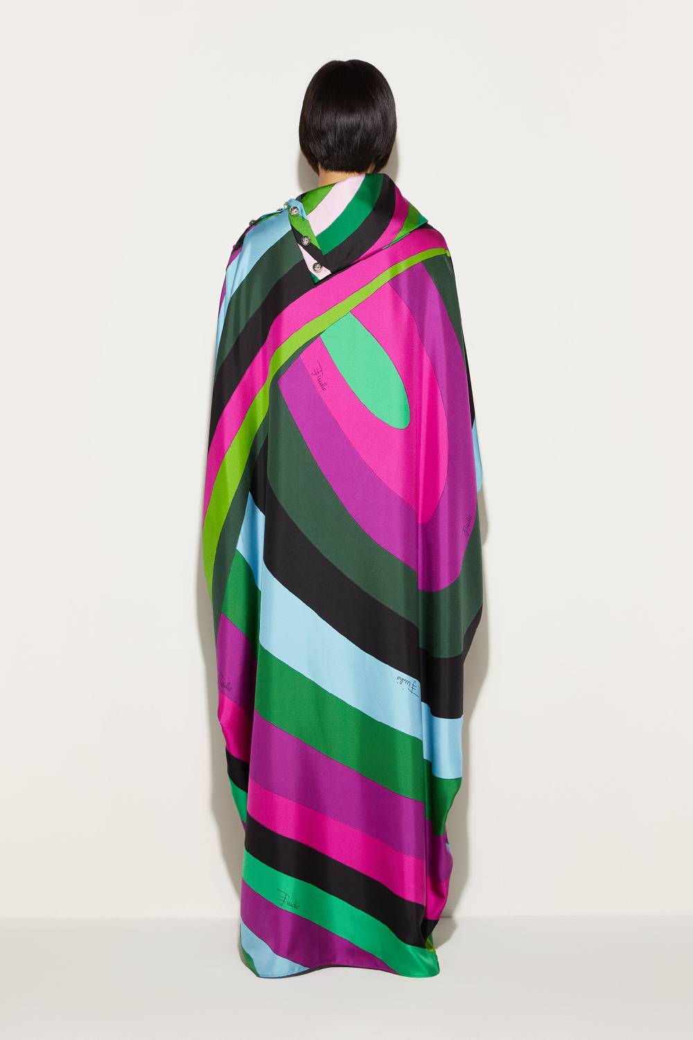 Pucci Abito Kaftano In Seta Con Stampa Iride