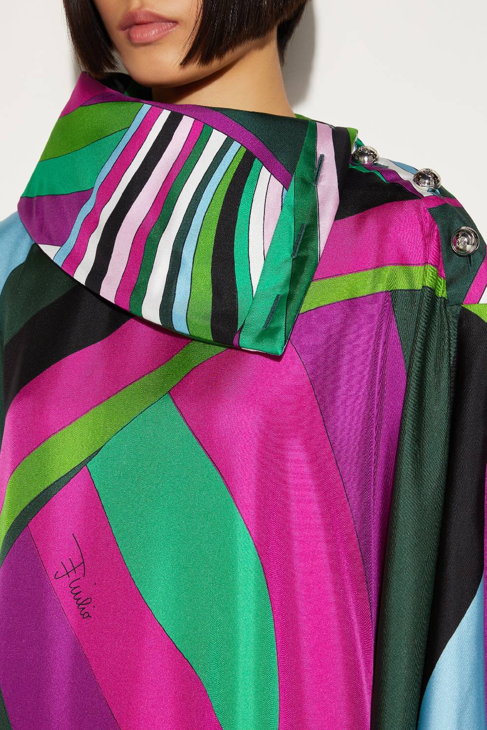Pucci Abito Kaftano In Seta Con Stampa Iride