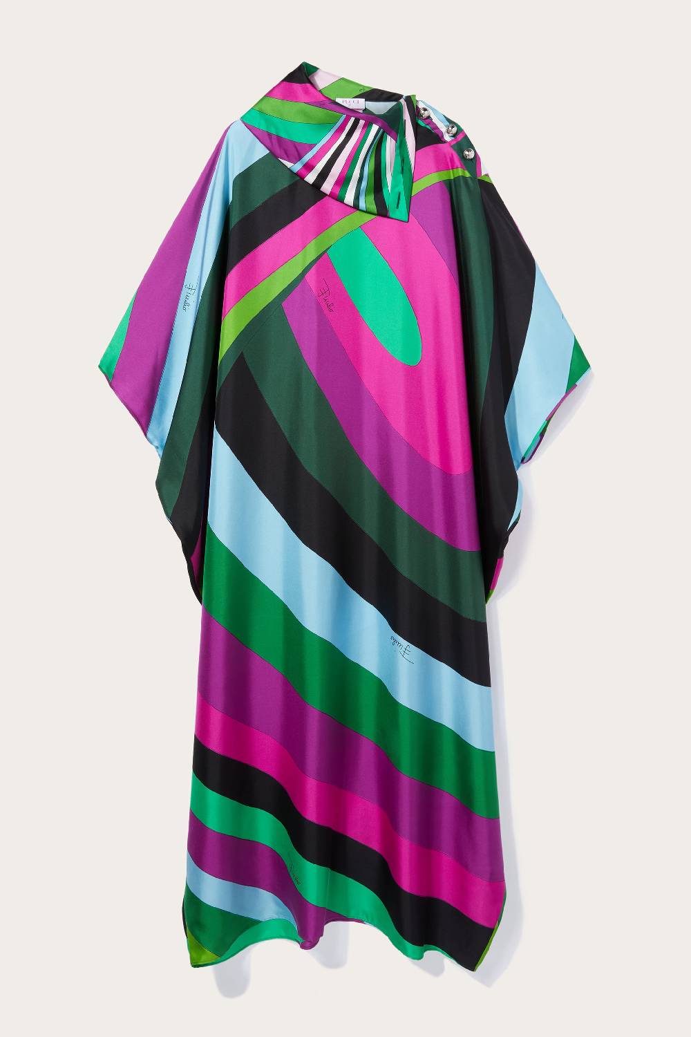 Pucci Abito kaftano in seta con stampa Iride