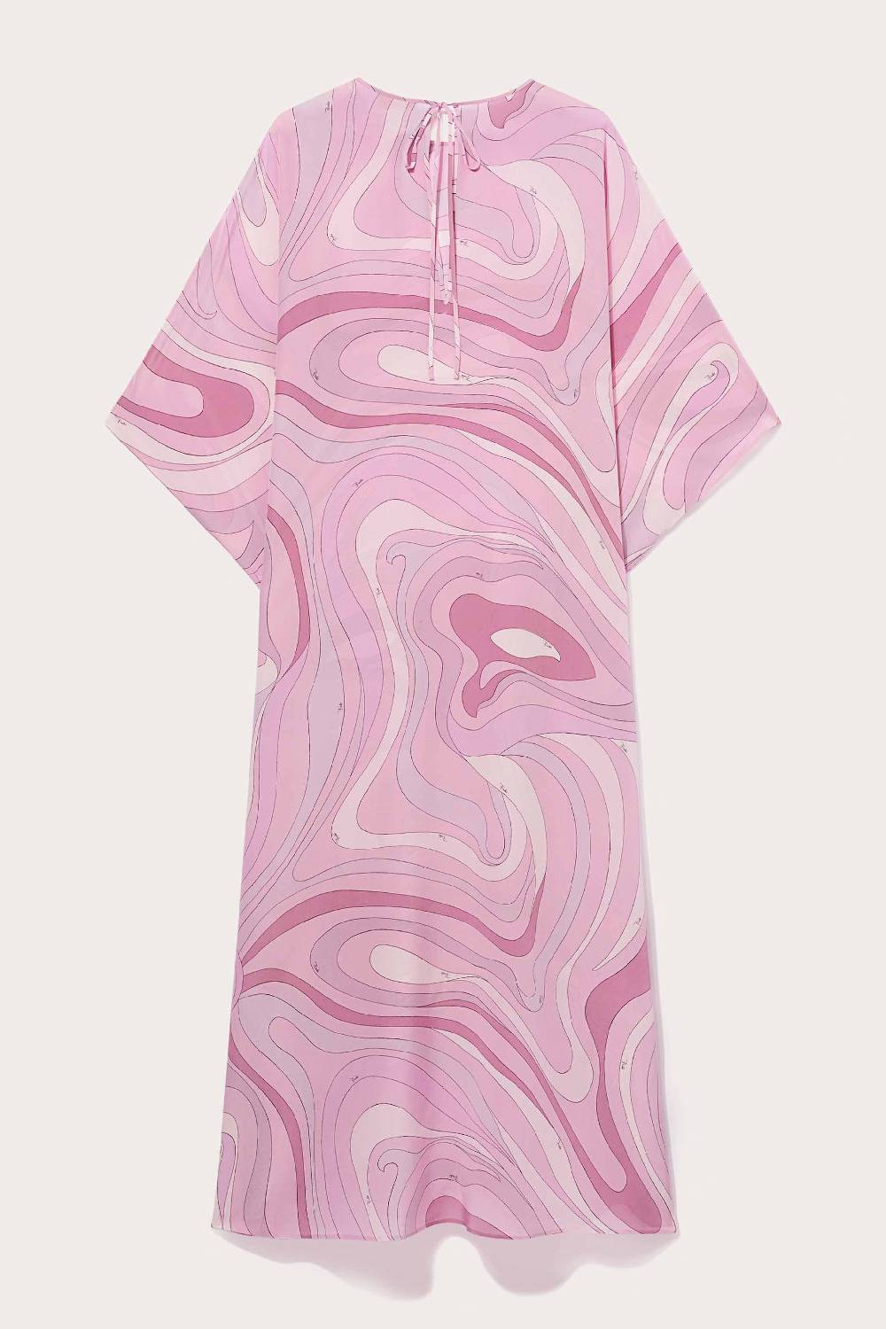 Pucci Abito Kaftano In Seta Con Stampa Marmo