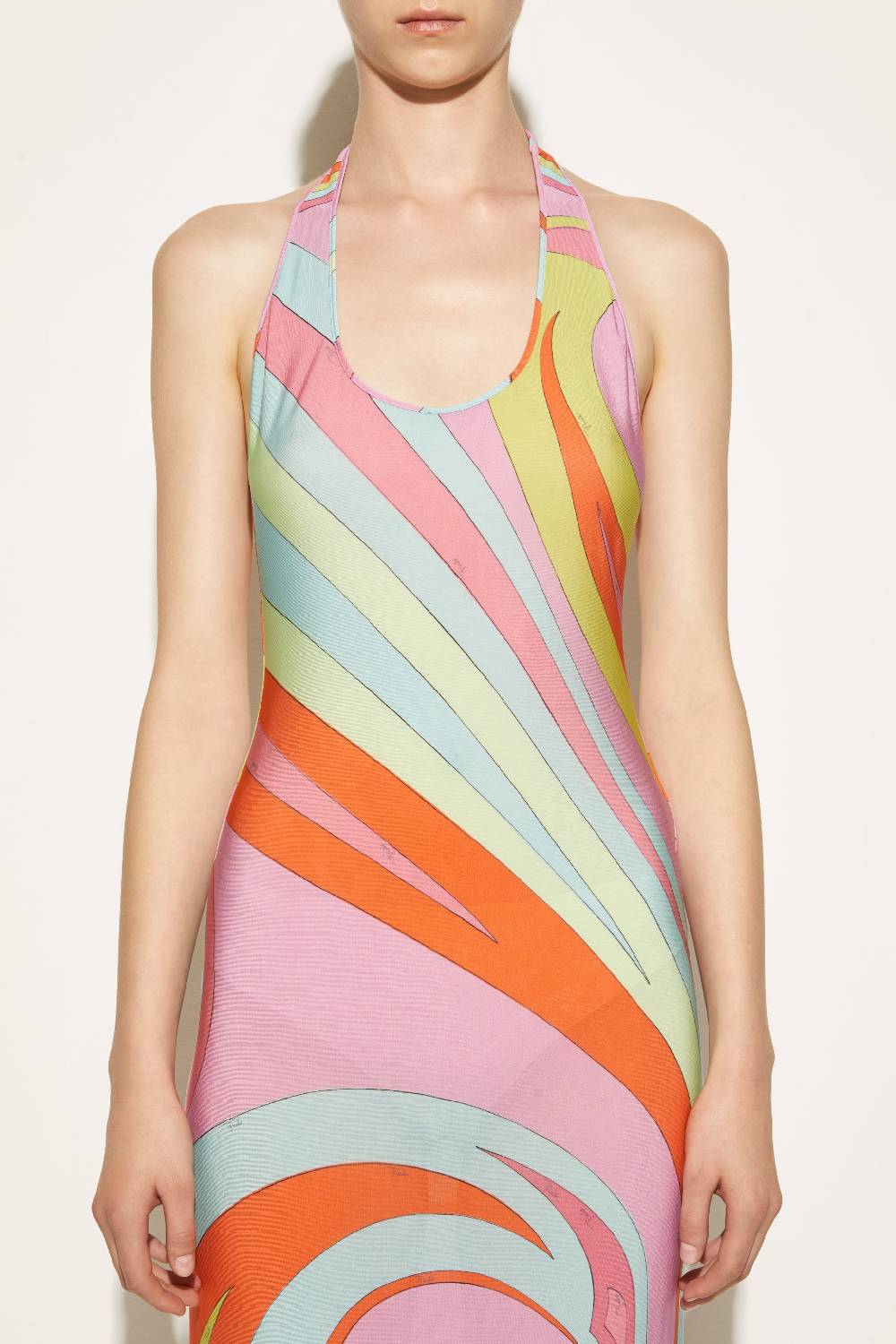 Pucci Abito Lungo Con Stampa Cigni