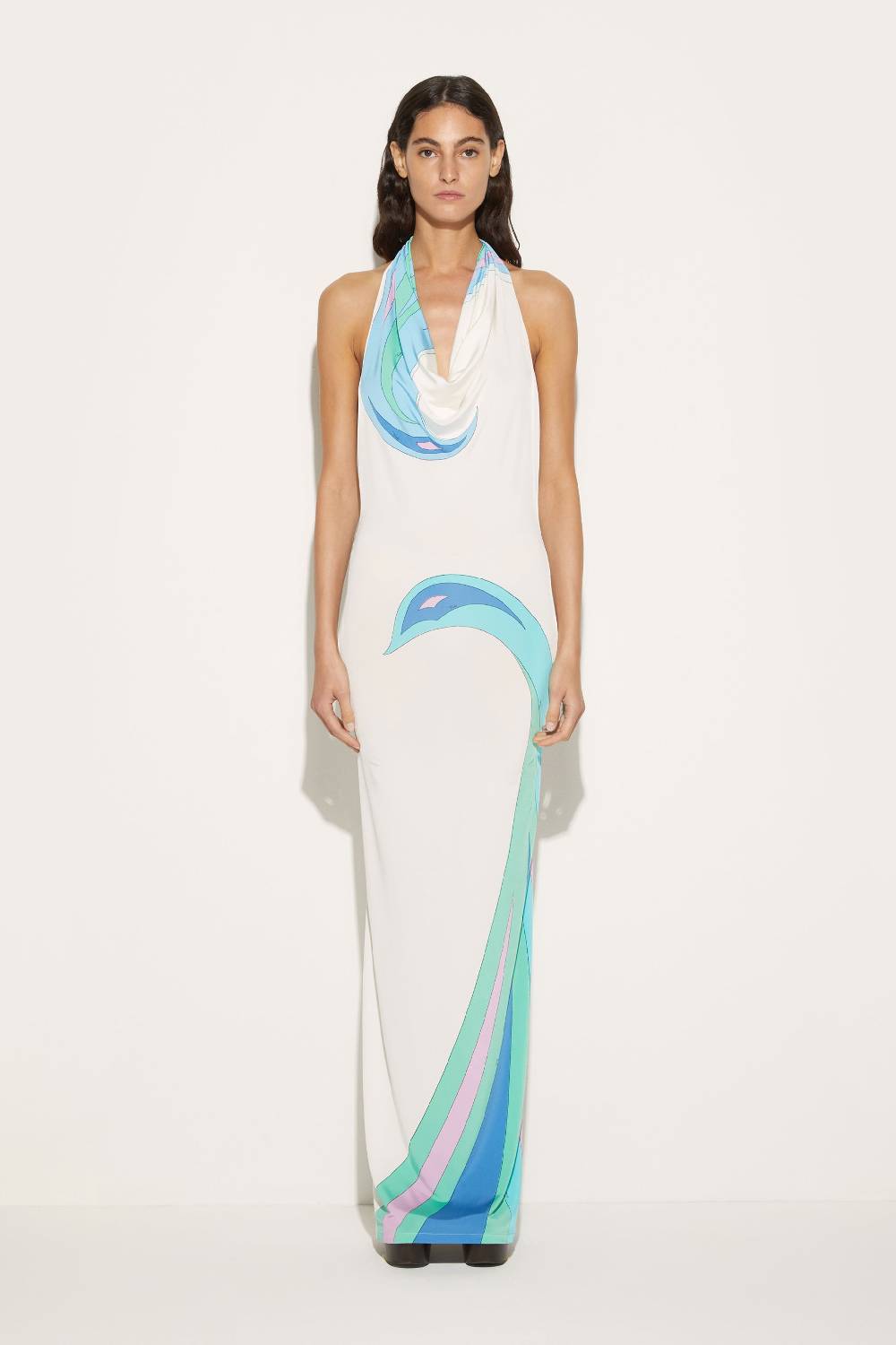 Pucci Abito Lungo Con Stampa Cigni