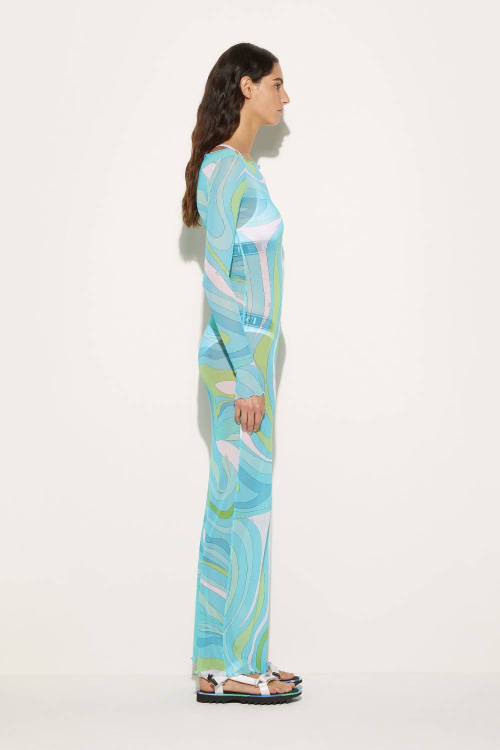 Pucci Abito Lungo Con Stampa Marmo