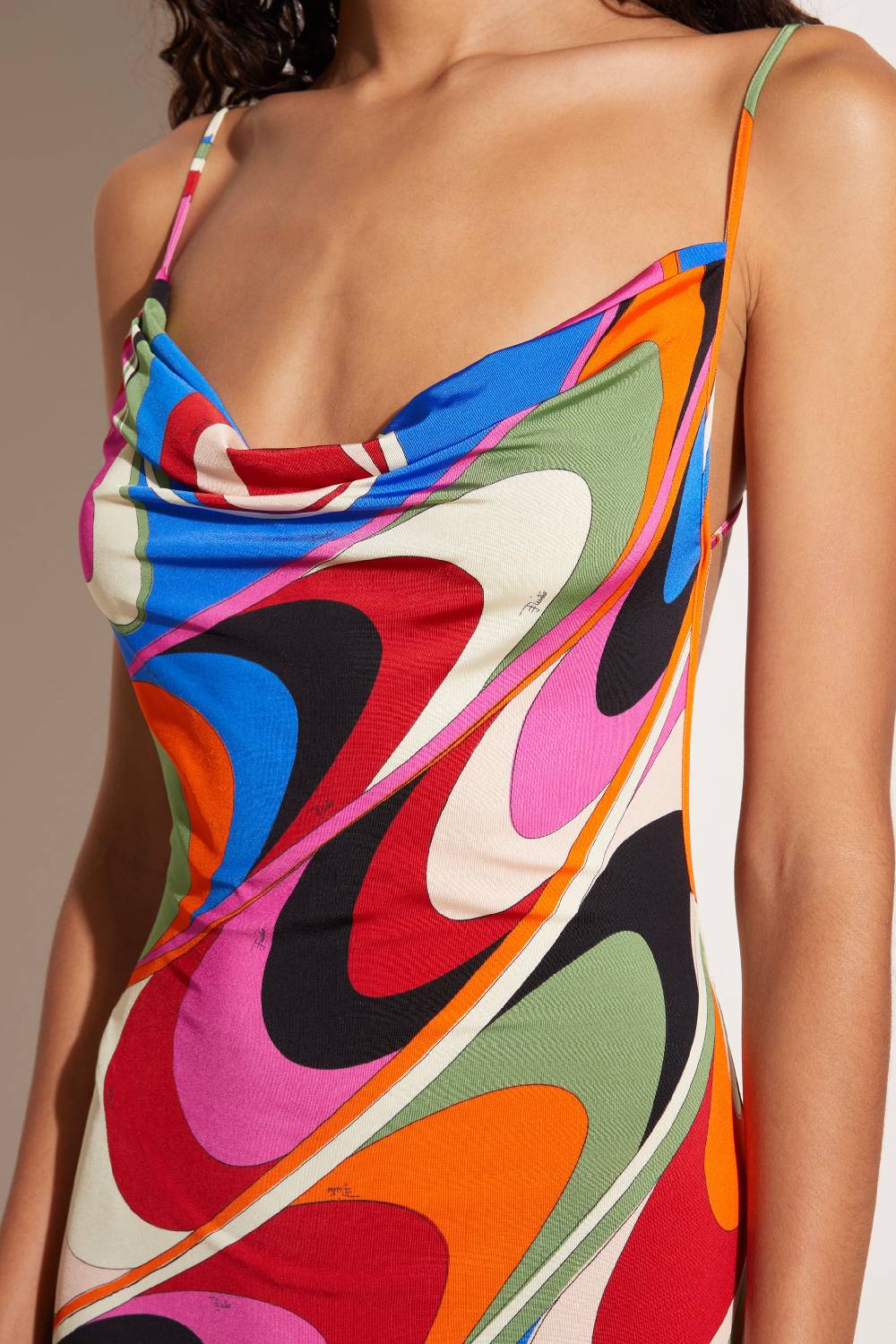 Pucci Abito Lungo Con Stampa Onde