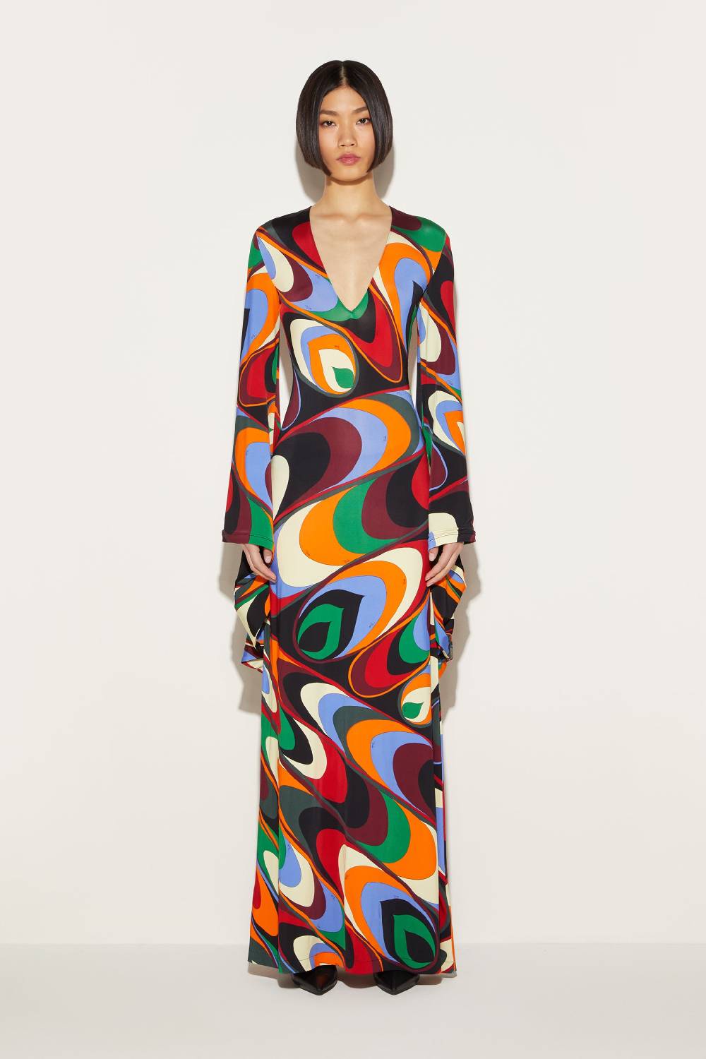 Pucci Abito Lungo Con Stampa Onde
