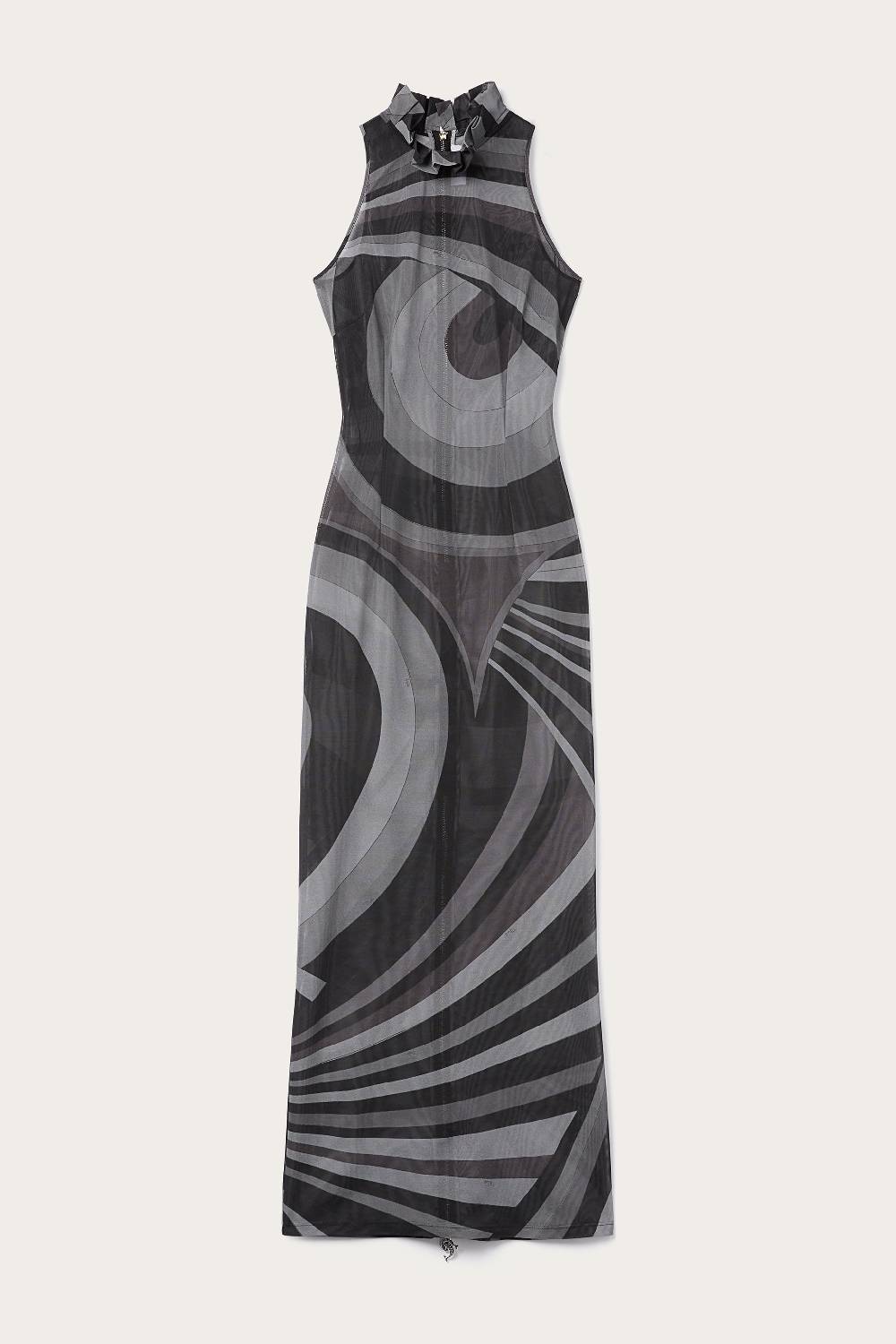 Pucci Abito lungo in mesh con stampa Iride