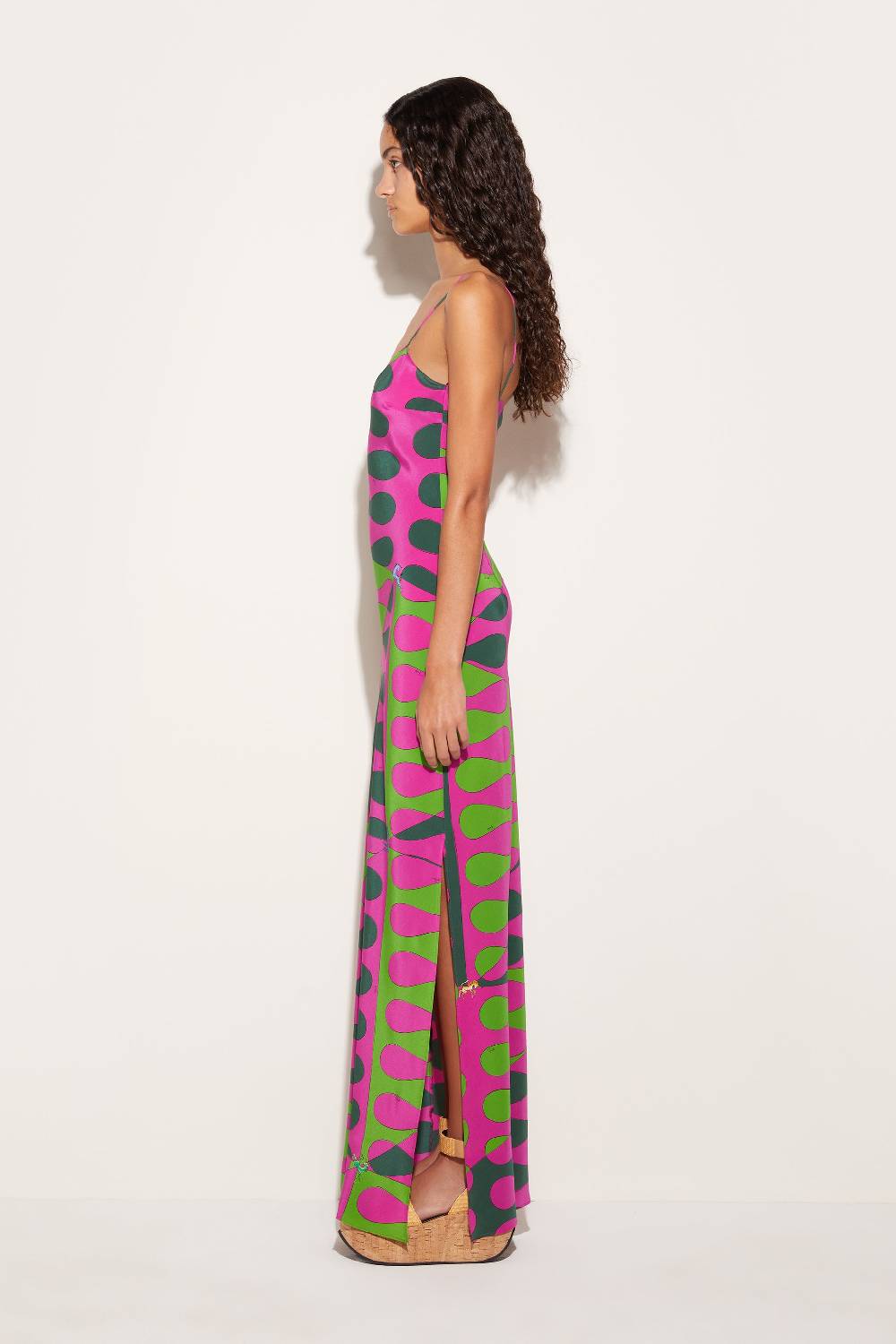 Pucci Abito Lungo In Seta Con Stampa Leocorno