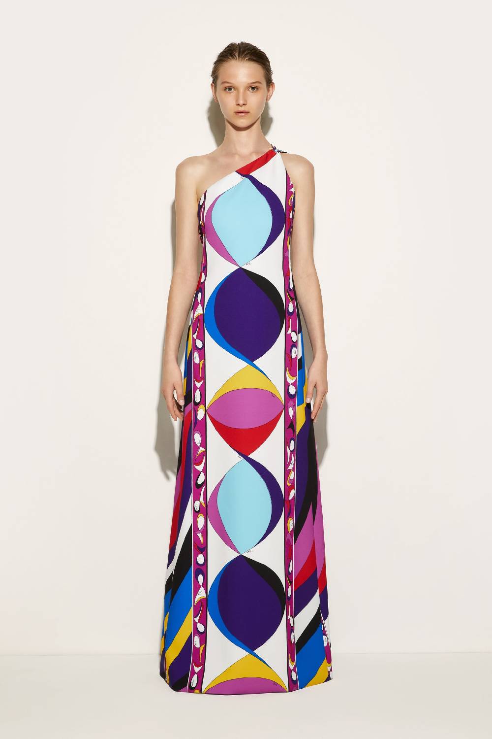 Pucci Abito Monospalla Con Stampa Pesci