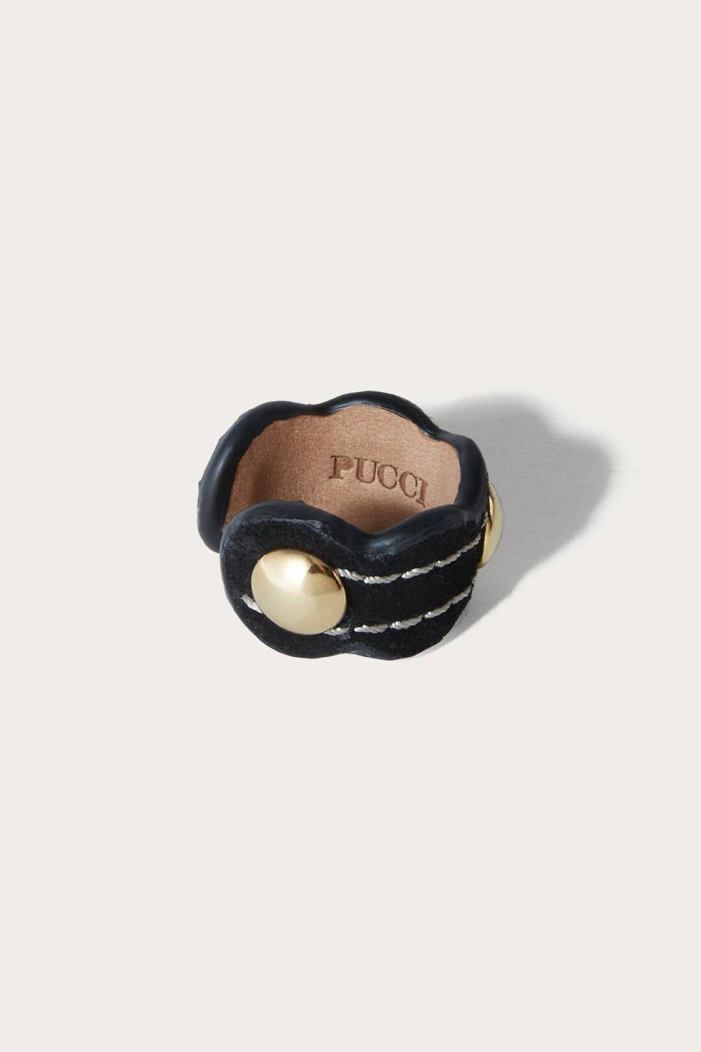 Pucci Anello Onde Sottile In Pelle Scamosciata