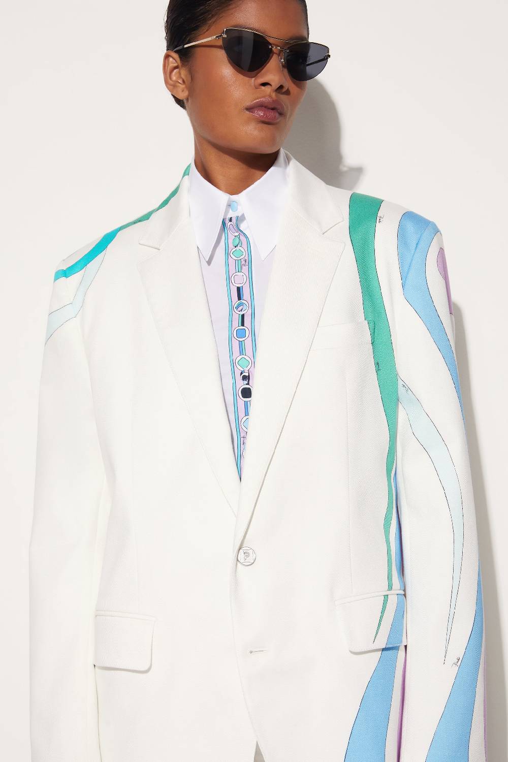 Pucci Blazer Monopetto Con Finiture Marmo