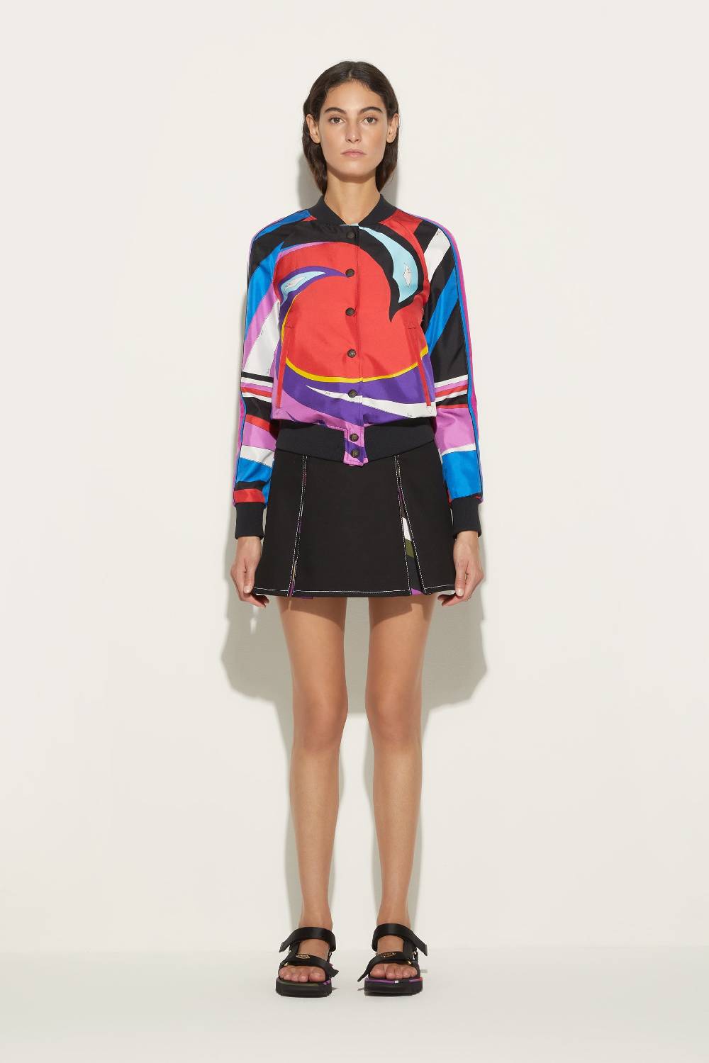 Pucci Bomber In Seta Con Stampa Cigni