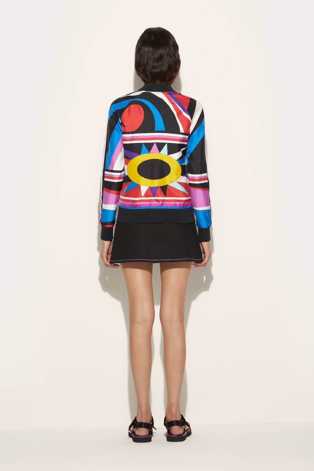 Pucci Bomber In Seta Con Stampa Cigni