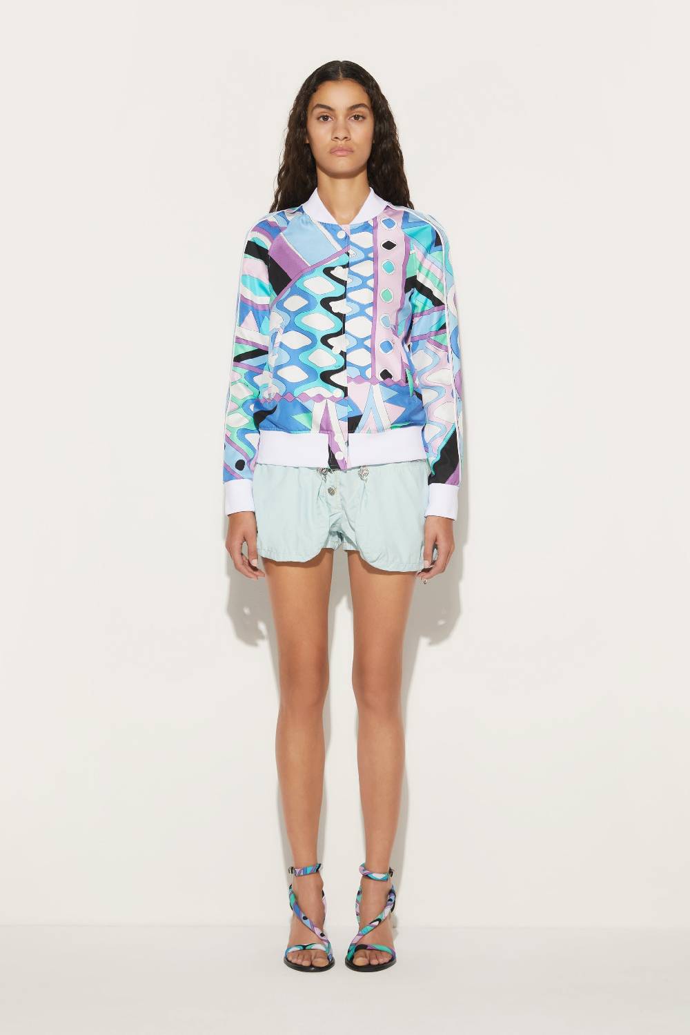 Pucci Bomber In Seta Con Stampa Vivara