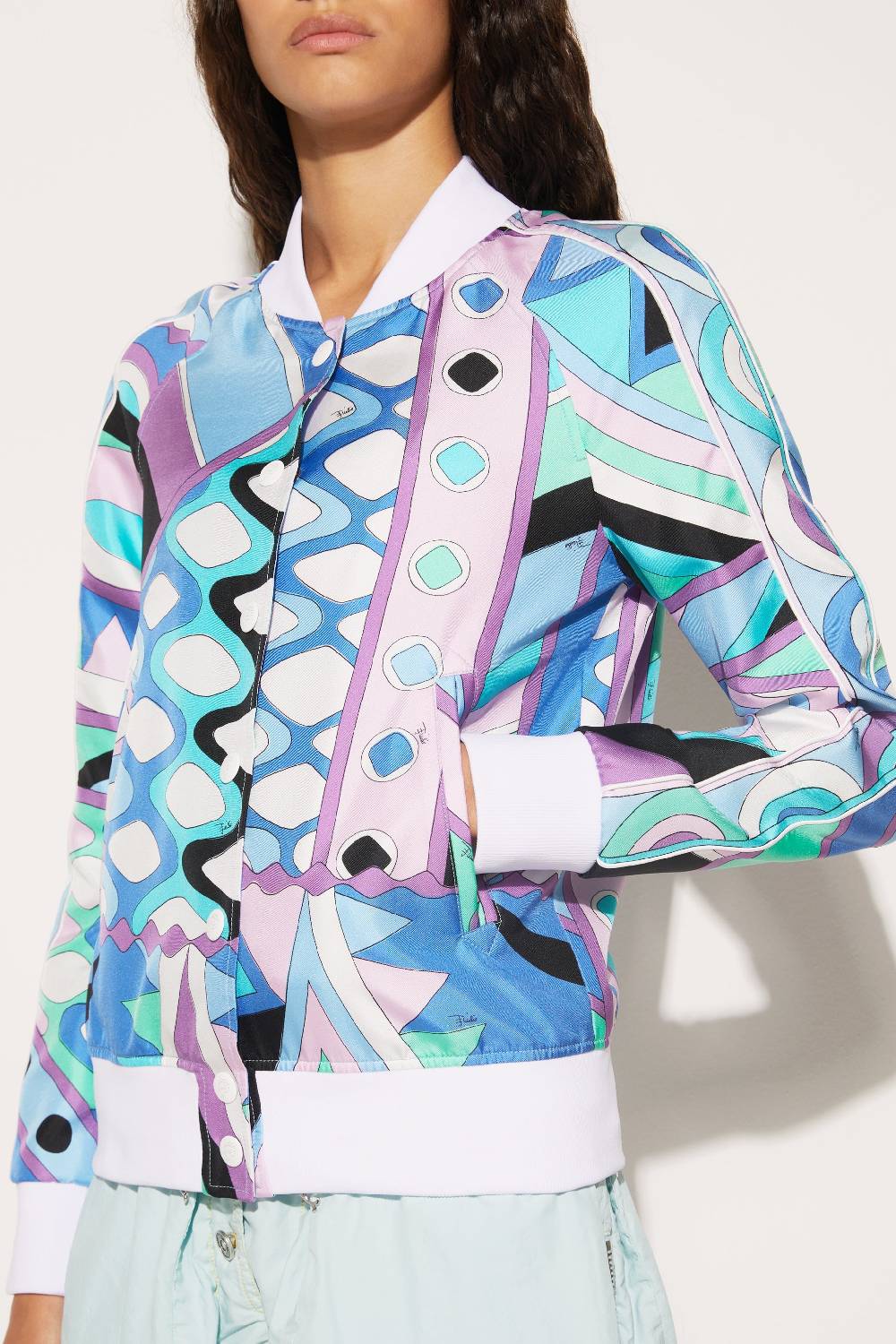 Pucci Bomber In Seta Con Stampa Vivara