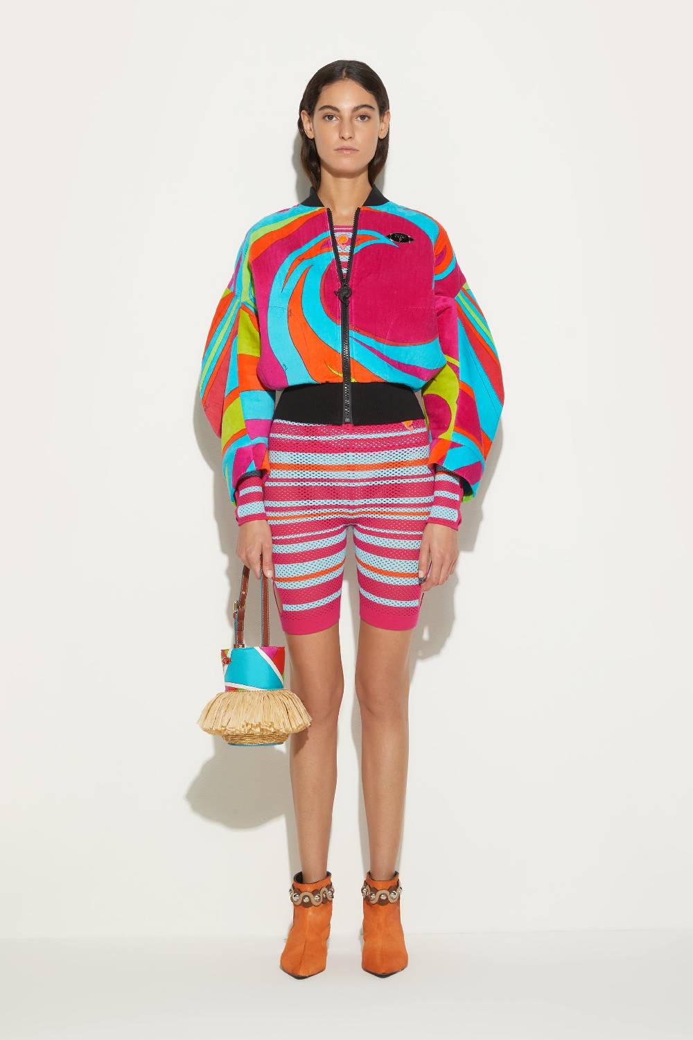 Pucci Bomber In Spugna Con Stampa Cigni