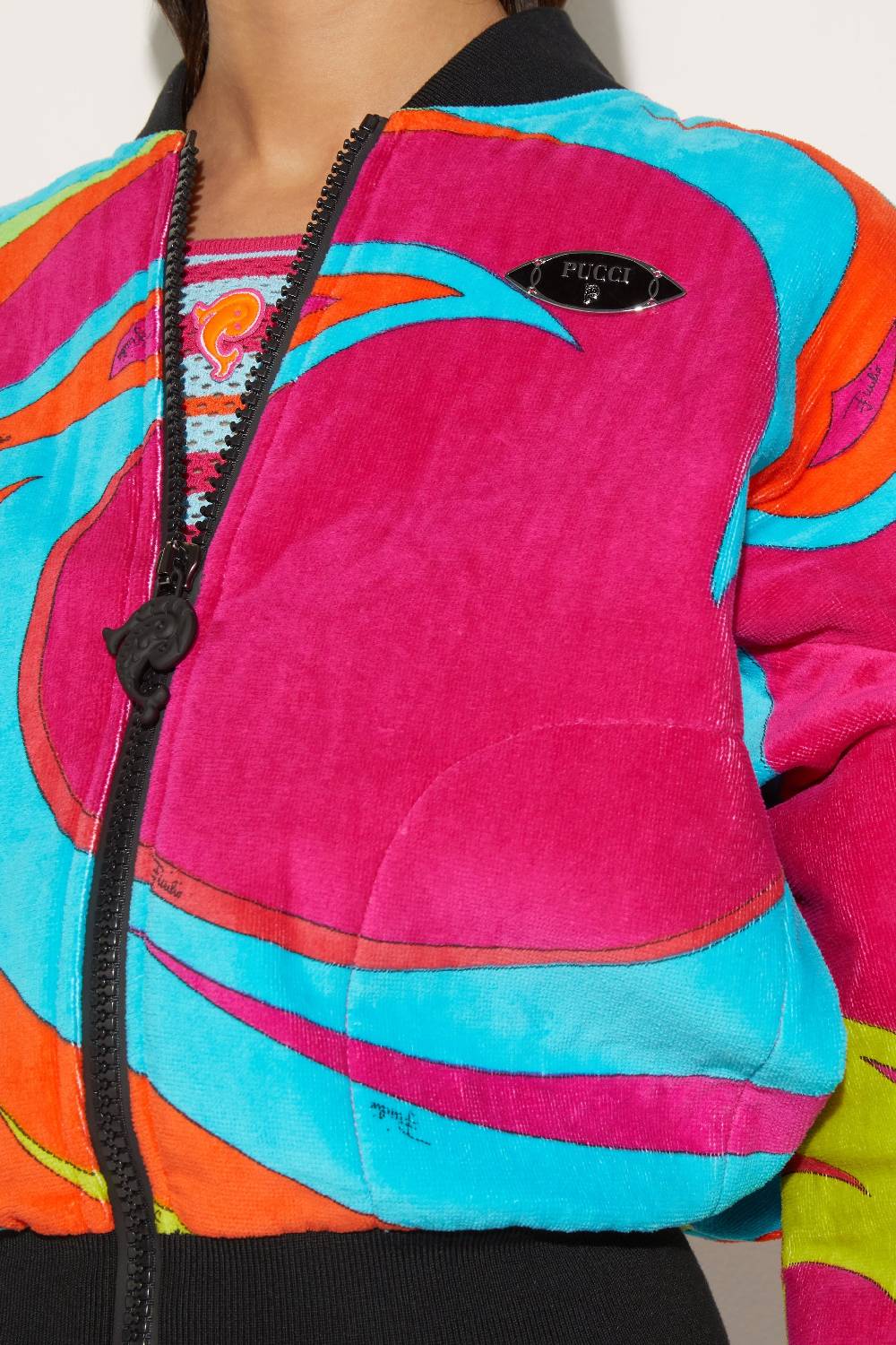 Pucci Bomber In Spugna Con Stampa Cigni