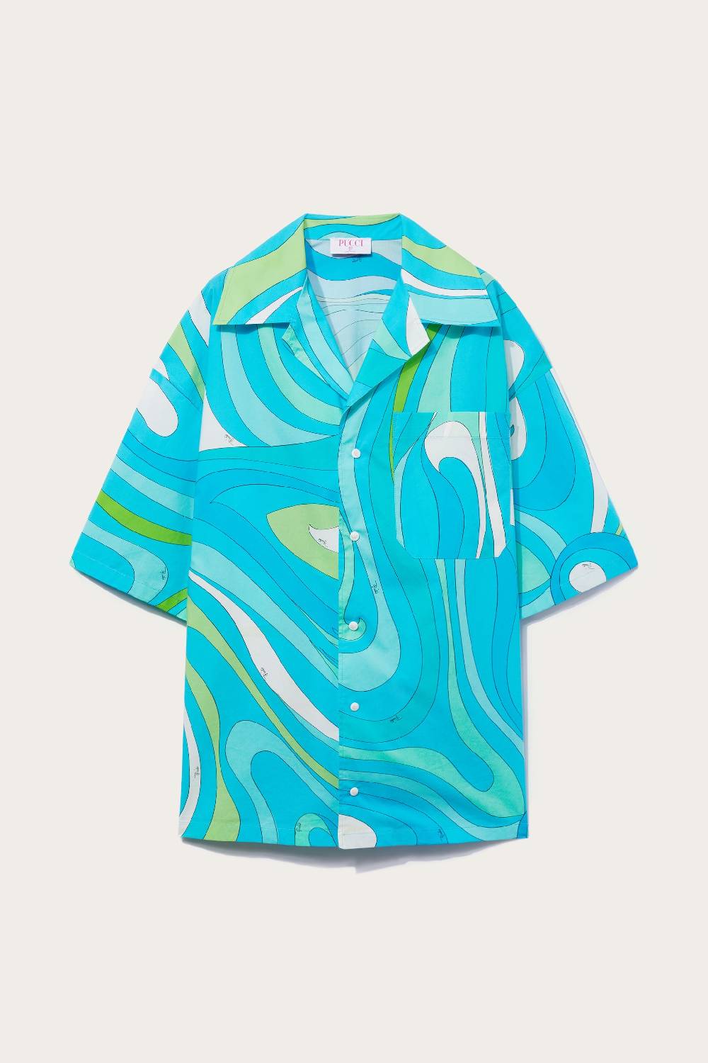 Pucci Camicia da bowling con stampa Marmo