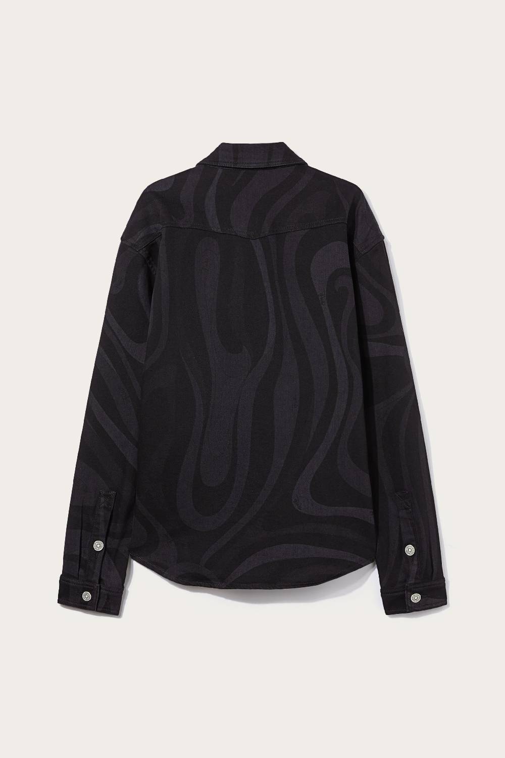 Pucci Camicia In Denim Con Stampa Marmo