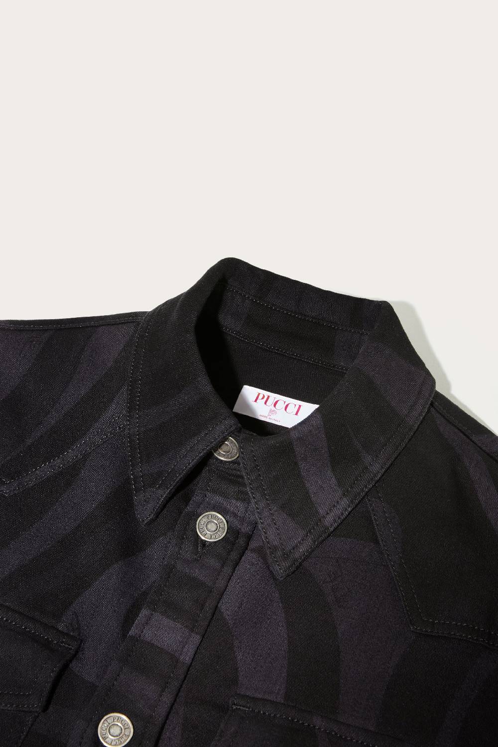 Pucci Camicia In Denim Con Stampa Marmo