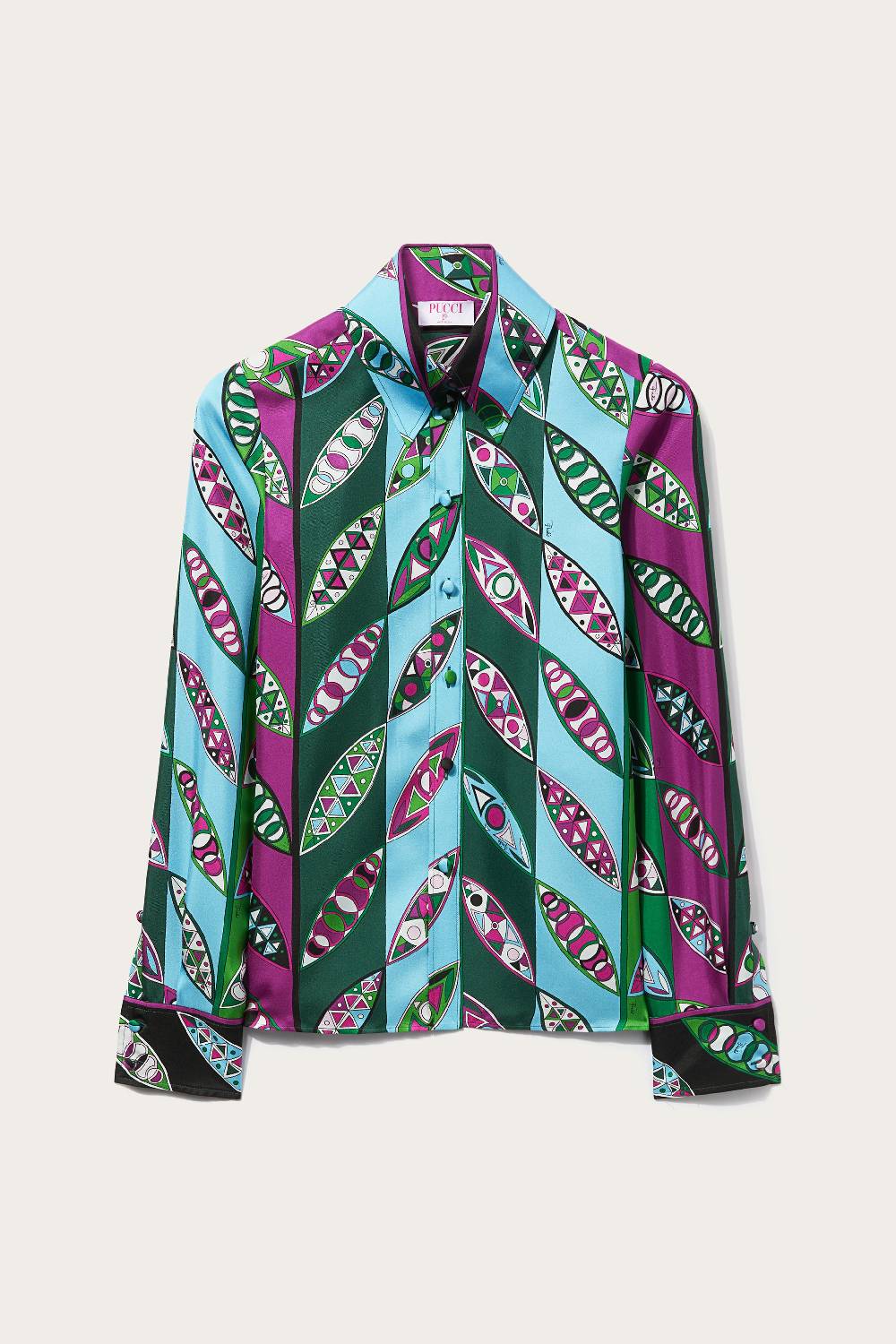 Pucci Camicia in seta con stampa Girandole