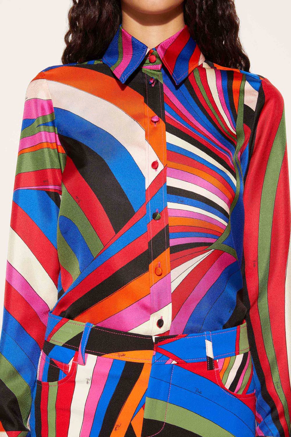 Pucci Camicia In Seta Con Stampa Iride