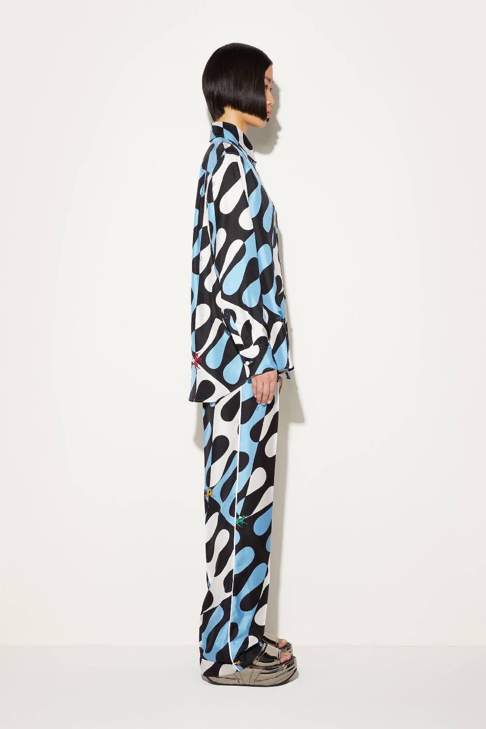 Pucci Camicia In Seta Con Stampa Leocorno