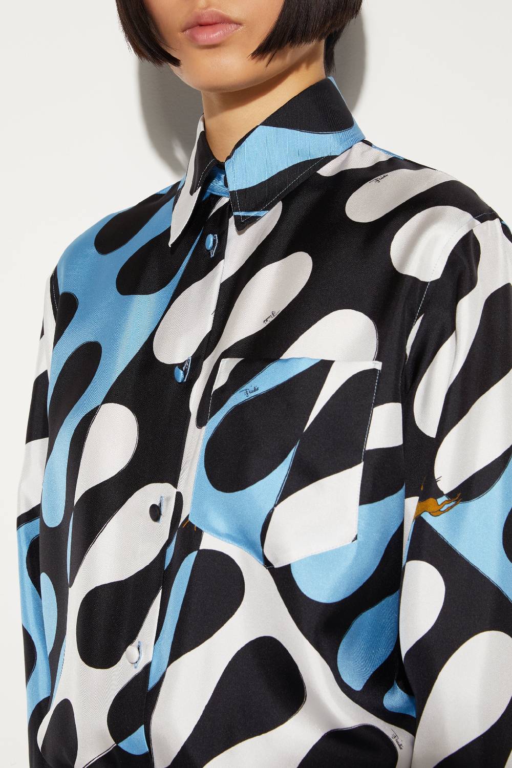 Pucci Camicia In Seta Con Stampa Leocorno